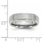 Chisel Stainless Steel Polished with Satin Center 6mm Ridged Edge Band