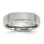 Chisel Stainless Steel Polished with Satin Center 6mm Ridged Edge Band