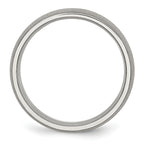 Chisel Stainless Steel Polished with Stone Finish 7mm Band