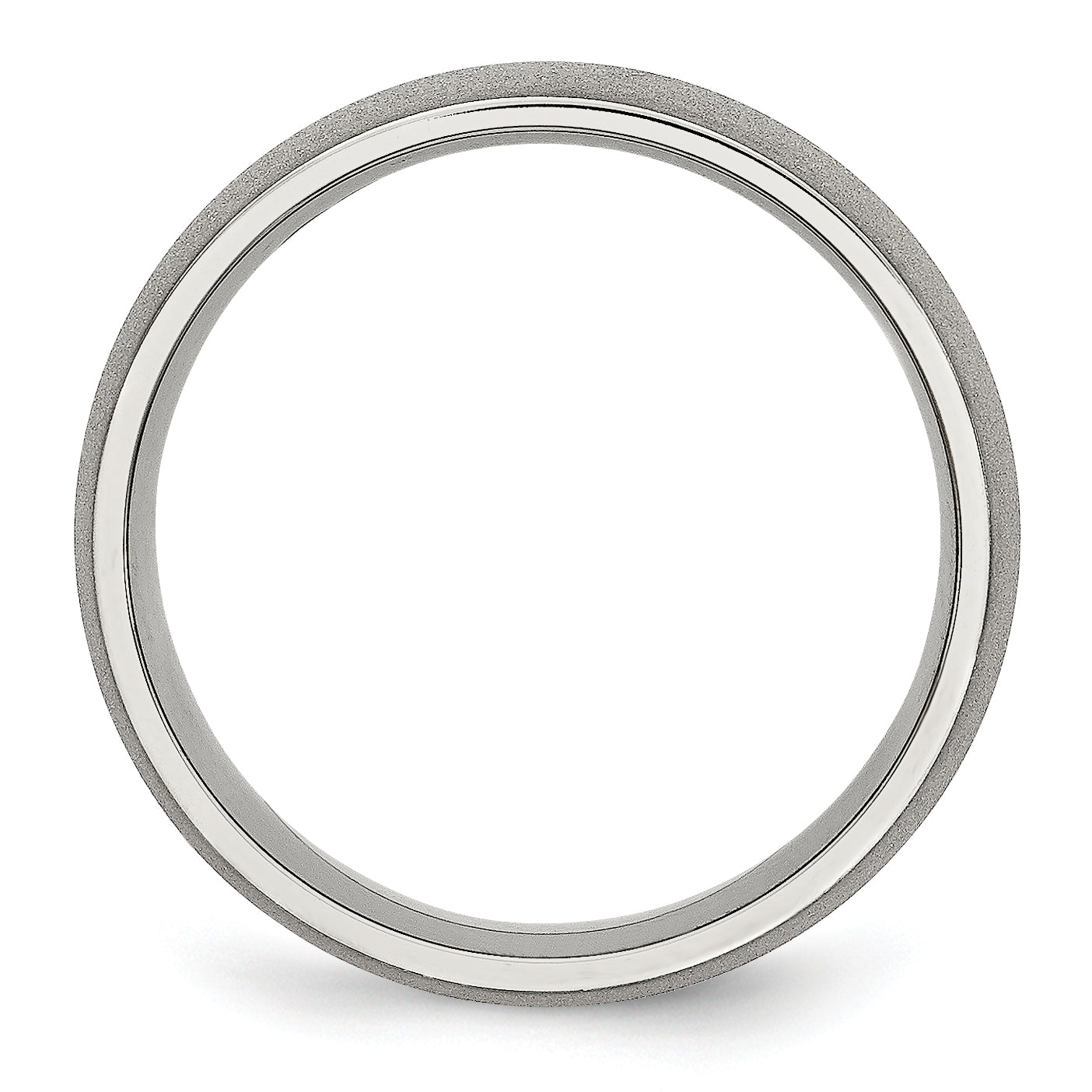 Chisel Stainless Steel Polished with Stone Finish 7mm Band