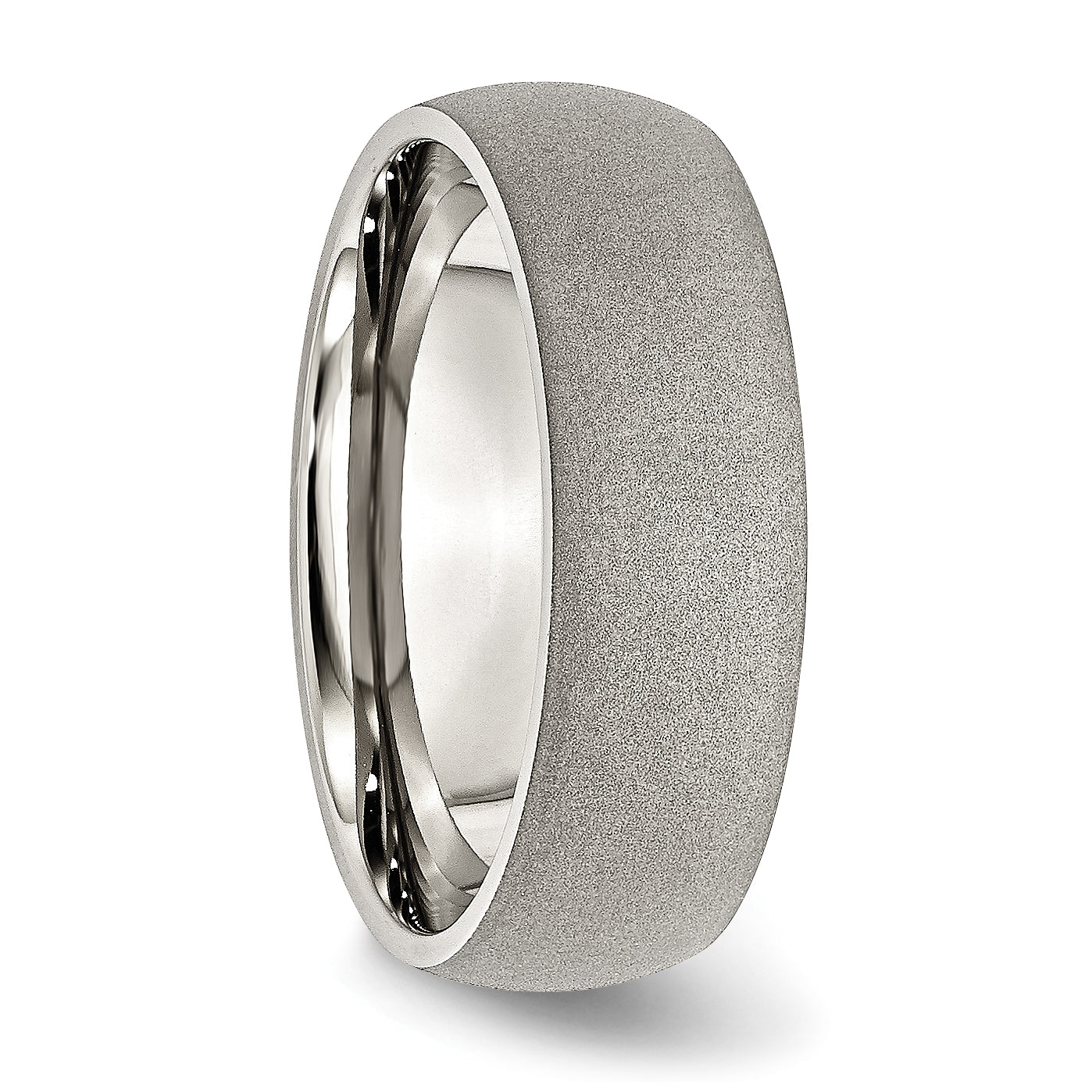 Chisel Stainless Steel Polished with Stone Finish 7mm Band