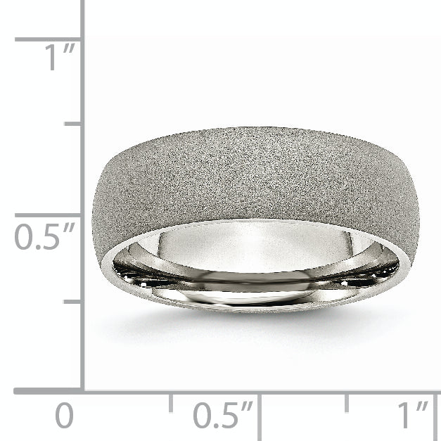 Chisel Stainless Steel Polished with Stone Finish 7mm Band