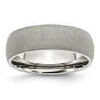 Chisel Stainless Steel Polished with Stone Finish 7mm Band