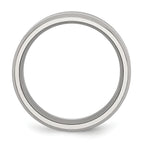 Chisel Stainless Steel Polished Black Enamel 8mm Beveled Edge Band