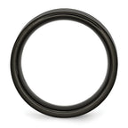 Chisel Stainless Steel Polished Black IP-plated with Grey Carbon Fiber Inlay 8mm Band