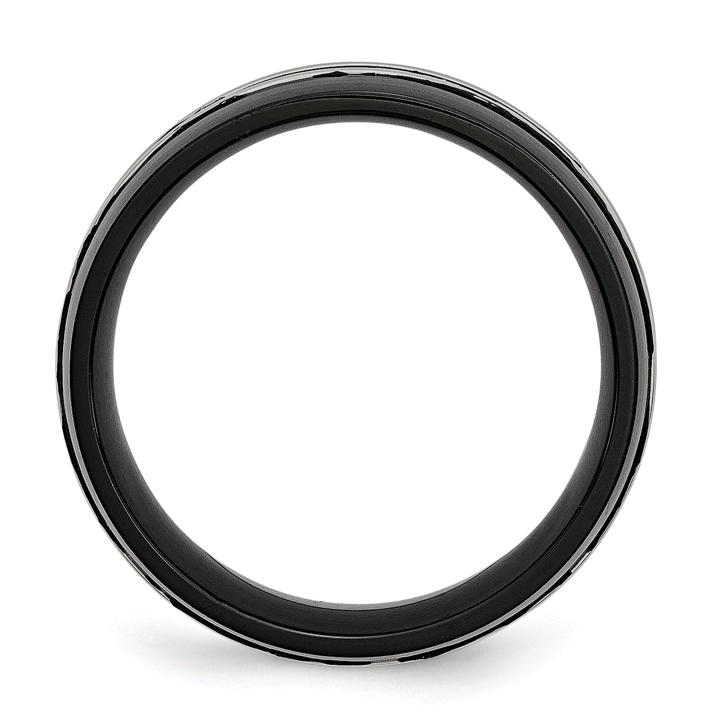 Stainless Steel 8mm Black IP-plated Brushed & Polished Band Secondary image