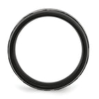 Stainless Steel 8mm Black IP-plated Brushed & Polished Band