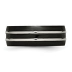 Stainless Steel 8mm Black IP-plated Brushed & Polished Band