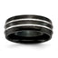 Stainless Steel 8mm Black IP-plated Brushed & Polished Band