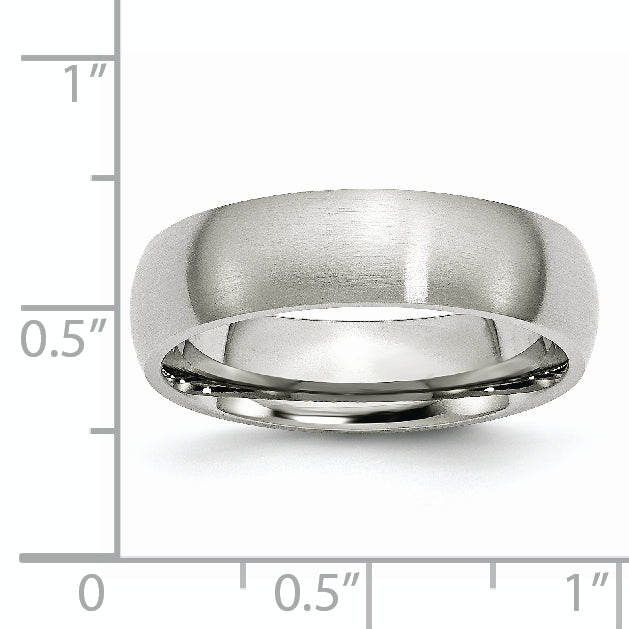 Chisel Stainless Steel Brushed 6mm Half Round Band