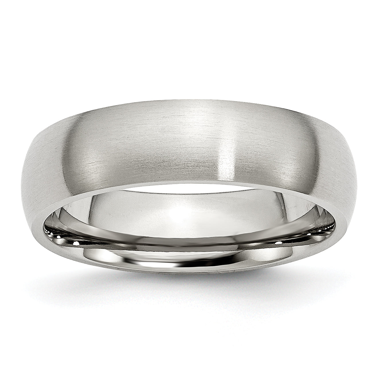 Chisel Stainless Steel Brushed 6mm Half Round Band Main image