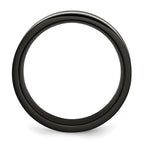 Stainless Steel Polished 9mm Black IP-plated w/Carbon Fiber Inlay Band