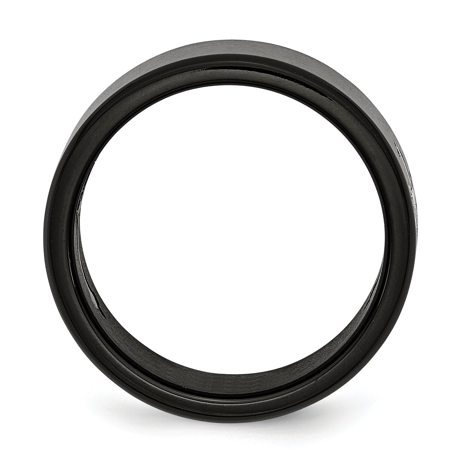 Chisel Stainless Steel Brushed Black IP-plated with Cross 9mm Band Main image