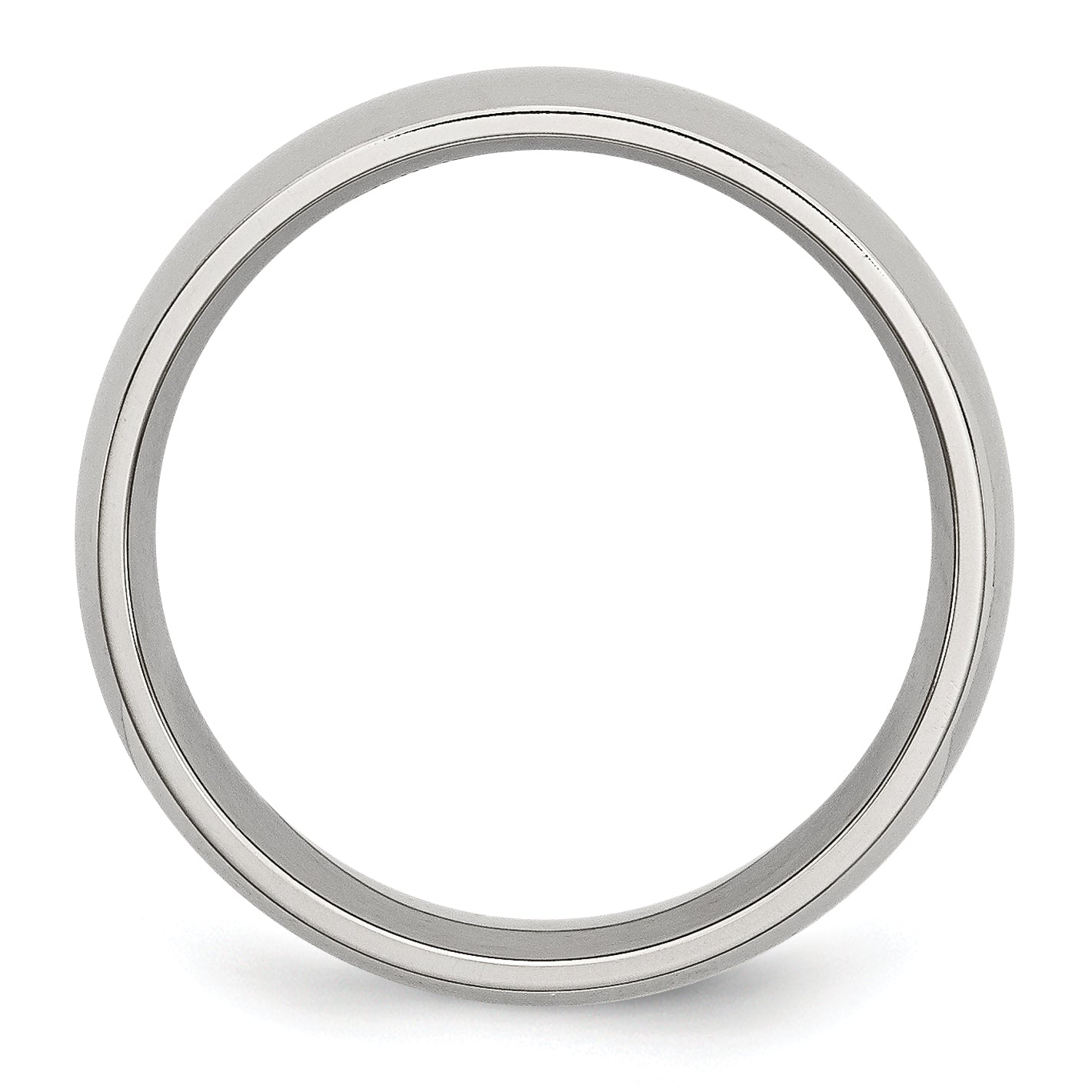 Comfort-Fit Half Round Wedding Band in Stainless Steel, 7mm Secondary image