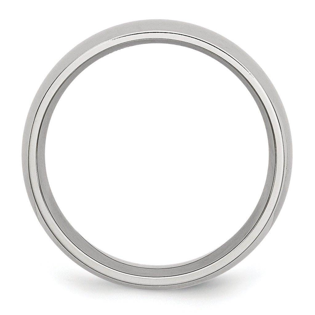 Chisel Stainless Steel Polished 7mm Half Round Band