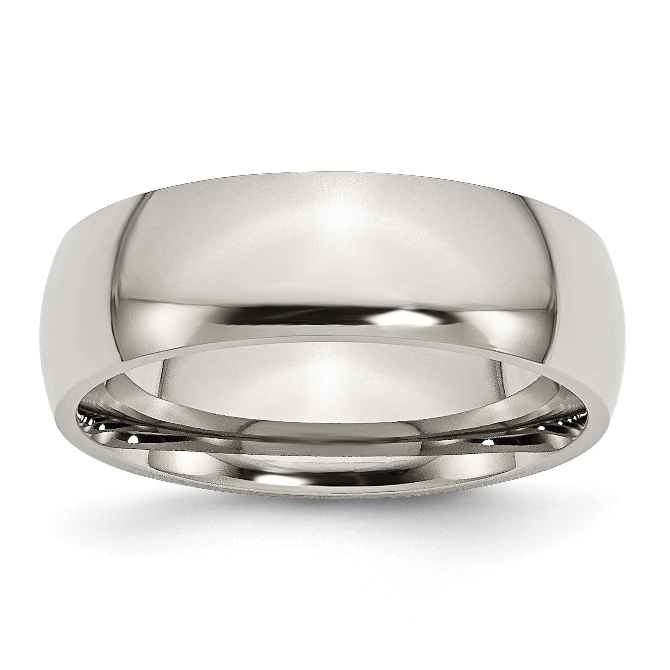 Chisel Stainless Steel Polished 7mm Half Round Band