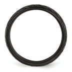 Chisel Stainless Steel Hammered Black IP-plated 8mm Band