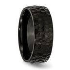 Chisel Stainless Steel Hammered Black IP-plated 8mm Band
