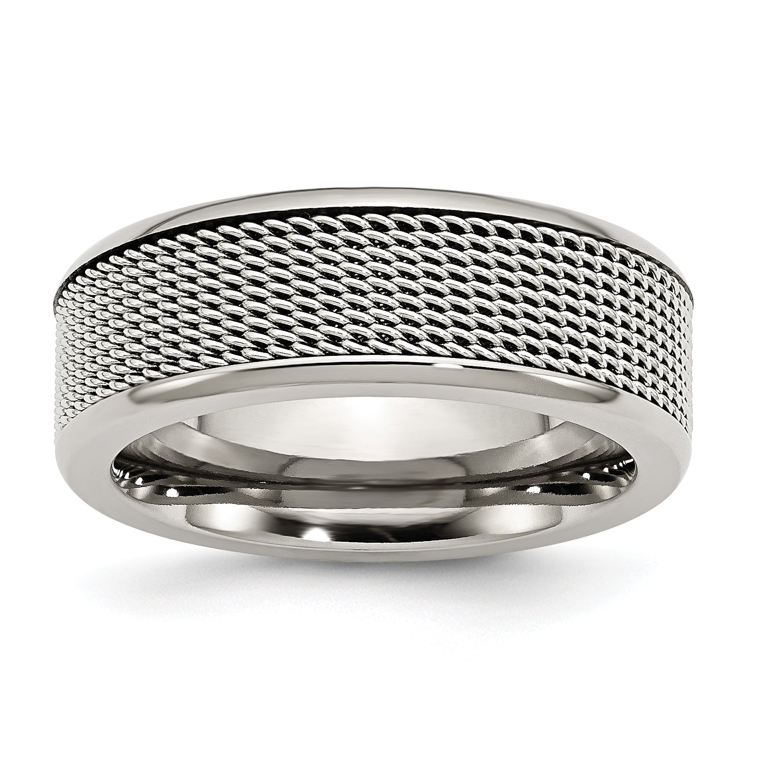 Stainless Steel Base with Steel Mesh Center 8mm Band Main image