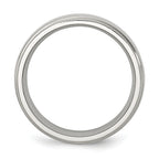 Chisel Stainless Steel Polished 8mm Grooved and Beaded Band