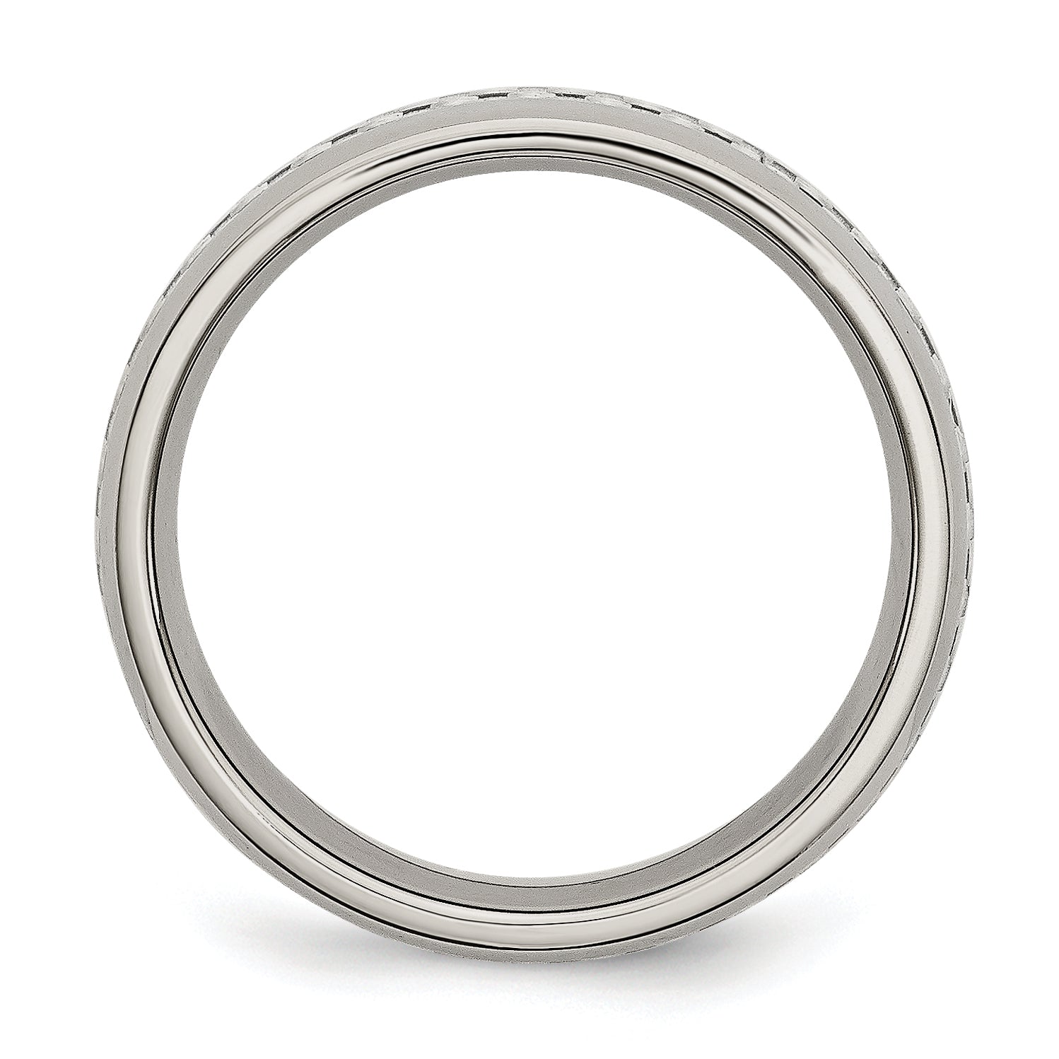 Carbon Fiber Inlay Wedding Band in Stainless Steel, 6mm Secondary image