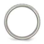 Chisel Stainless Steel Polished with Grey Carbon Fiber Inlay 6mm Band