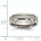 Chisel Stainless Steel Polished with Grey Carbon Fiber Inlay 6mm Band
