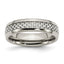 Chisel Stainless Steel Polished with Grey Carbon Fiber Inlay 6mm Band