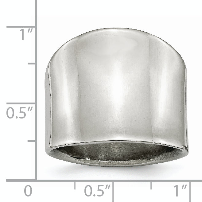 Chisel Stainless Steel Polished Ring