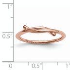 Stainless Steel Polished Pink IP-plated Twisted Ring