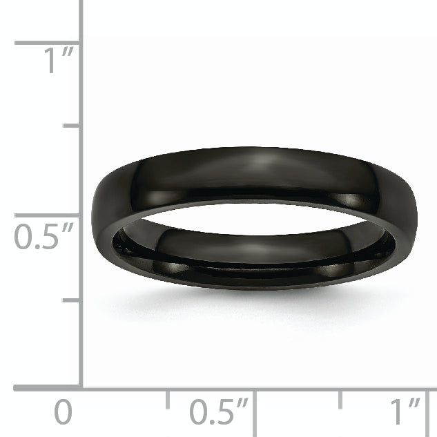 Chisel Stainless Steel Polished Black IP-plated 4mm Band