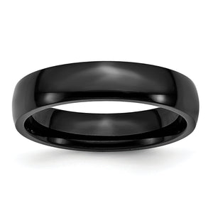 Black IP Wedding Band in Stainless Steel, 5mm - Sophia Jewelers
