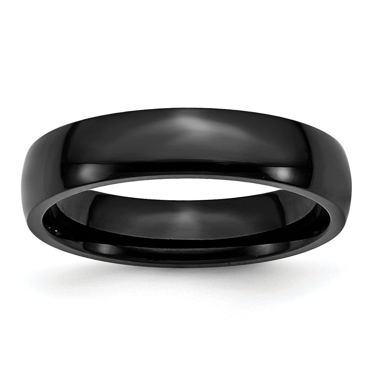 Black IP Wedding Band in Stainless Steel, 5mm - Sophia Jewelers