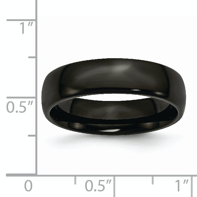 Chisel Stainless Steel Polished Black IP-plated 6mm Band
