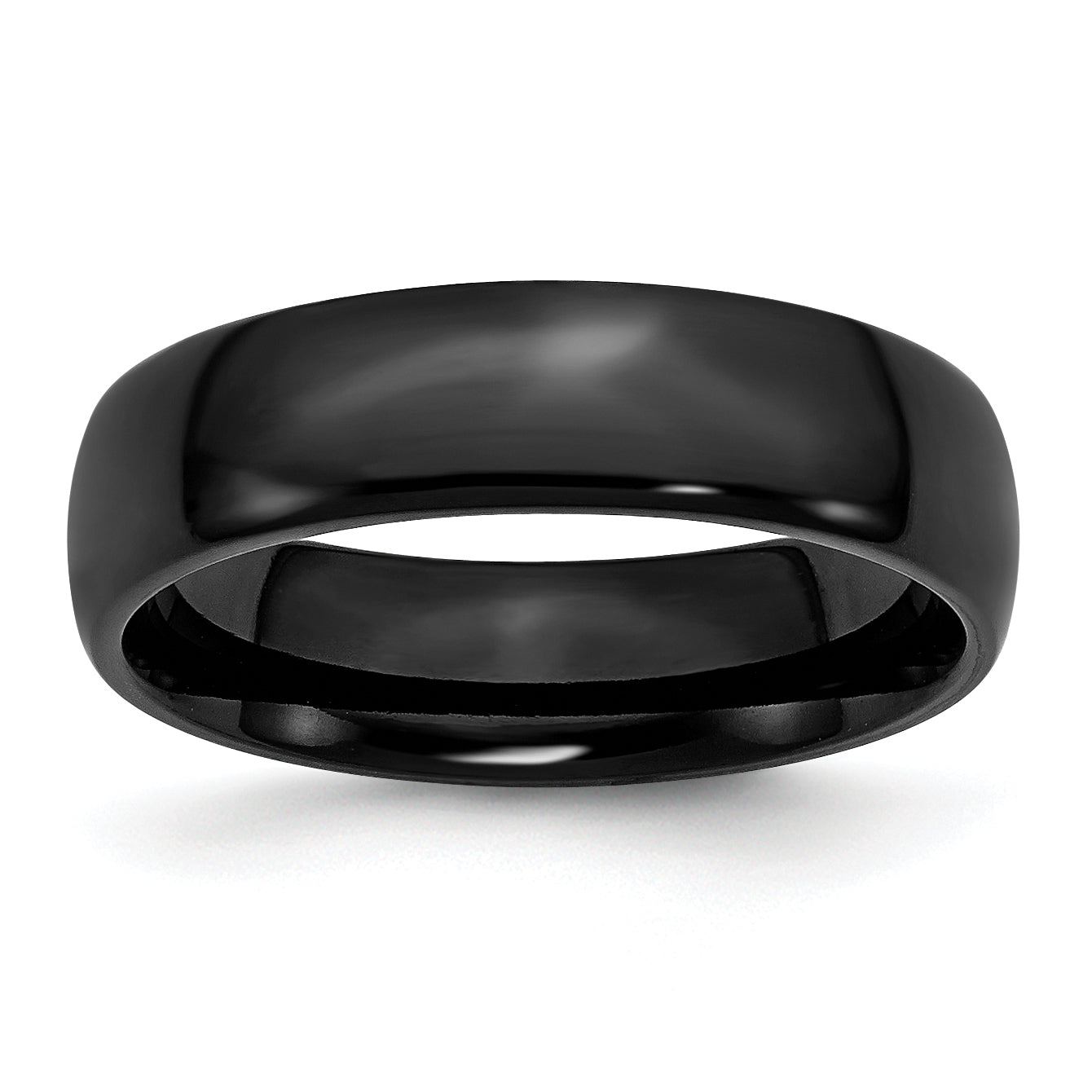 Chisel Stainless Steel Polished Black IP-plated 6mm Band Main image