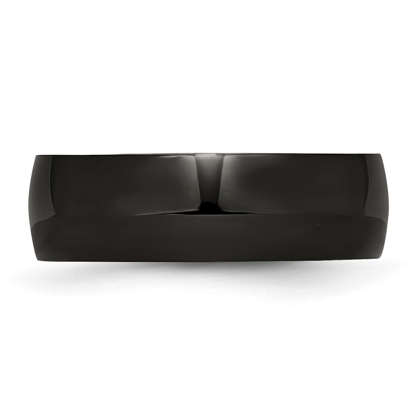 Chisel Stainless Steel Polished Black IP-plated 7mm Band