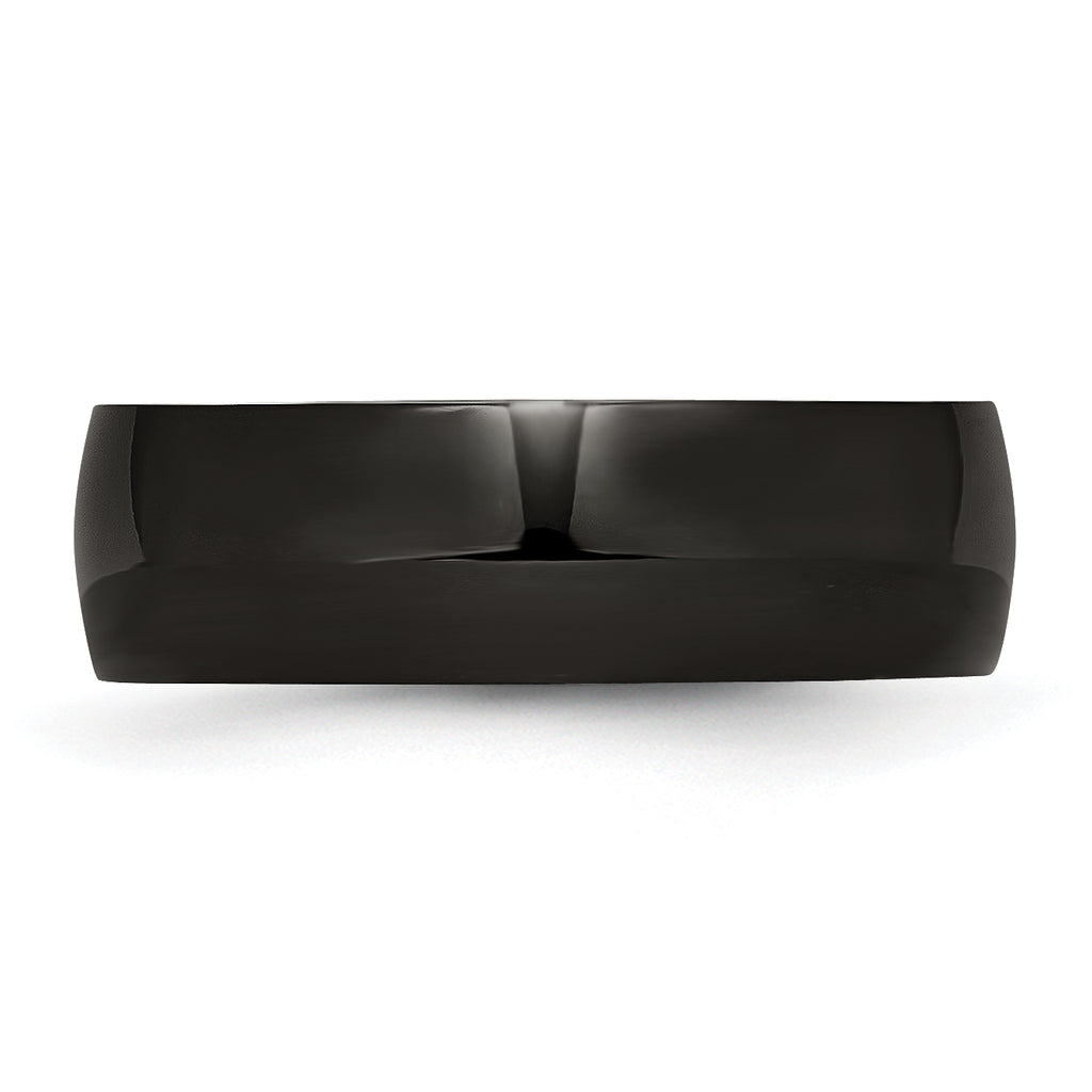 Chisel Stainless Steel Polished Black IP-plated 7mm Band