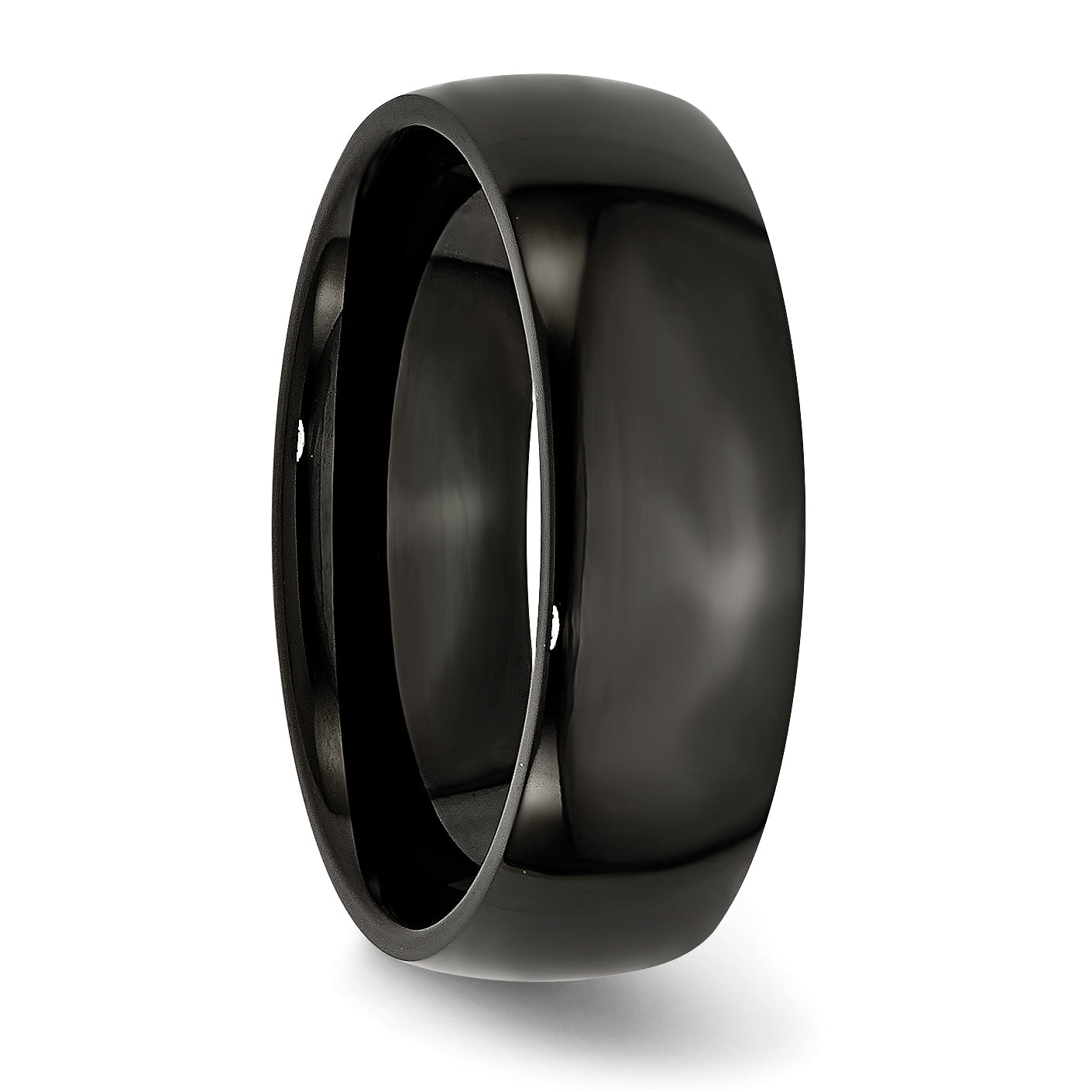 Chisel Stainless Steel Polished Black IP-plated 7mm Band