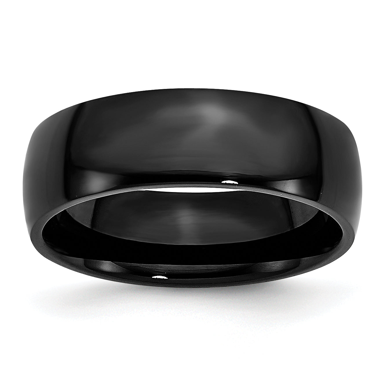 Chisel Stainless Steel Polished Black IP-plated 7mm Band Main image