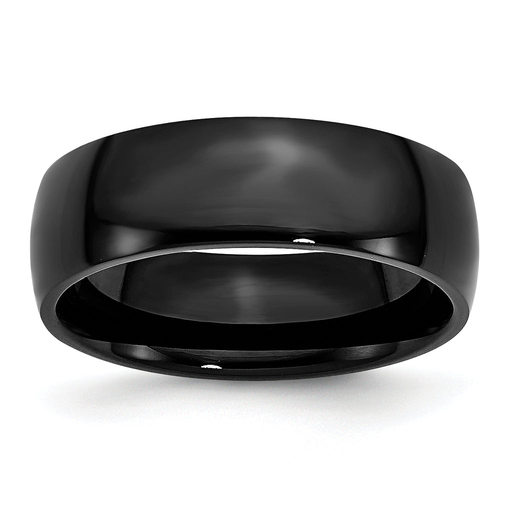 Chisel Stainless Steel Polished Black IP-plated 7mm Band