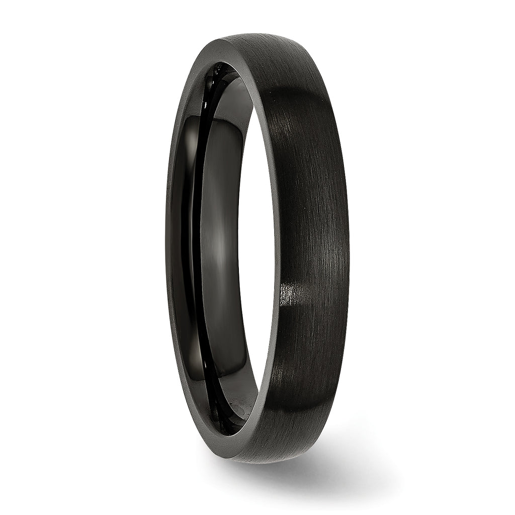 Chisel Stainless Steel Brushed Black IP-plated 4mm Band