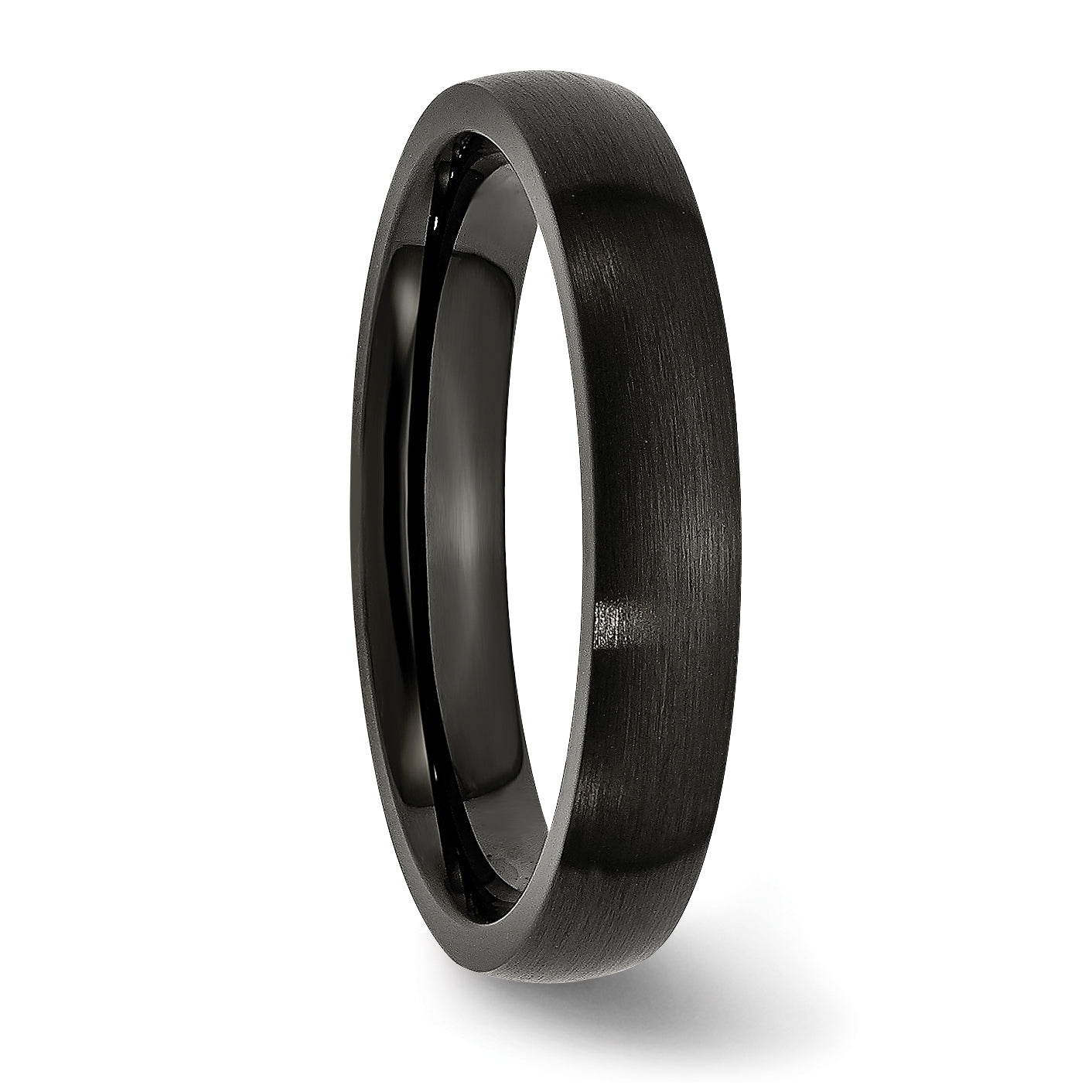 Chisel Stainless Steel Brushed Black IP-plated 4mm Band