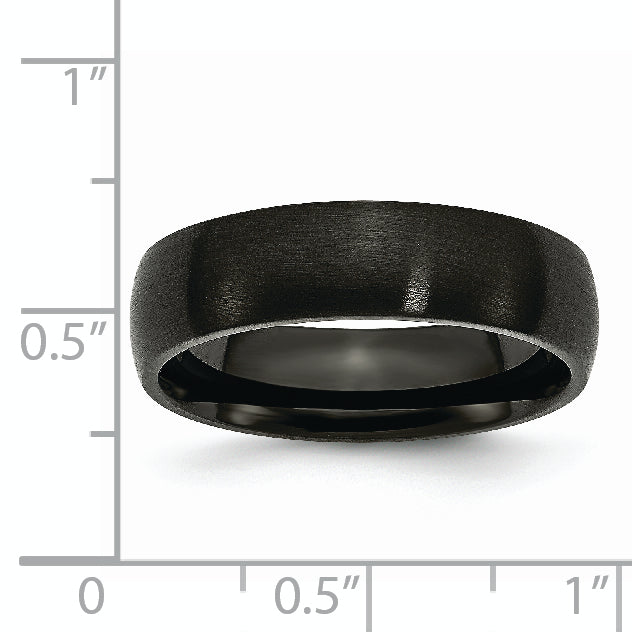 Chisel Stainless Steel Brushed Black IP-plated 6mm Band