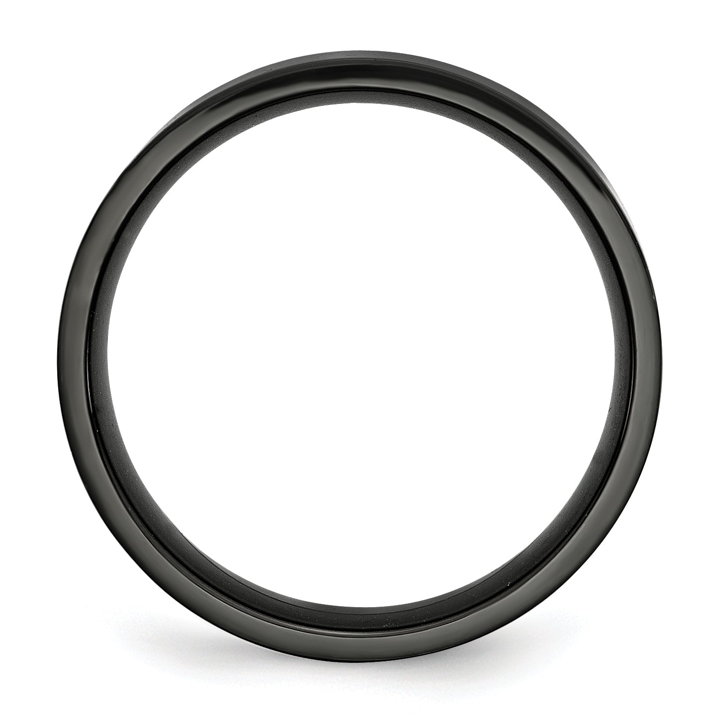 Chisel Stainless Steel Polished Black IP-plated 6mm Flat Band Main image