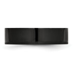 Chisel Stainless Steel Polished Black IP-plated 6mm Flat Band