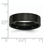Chisel Stainless Steel Polished Black IP-plated 6mm Flat Band
