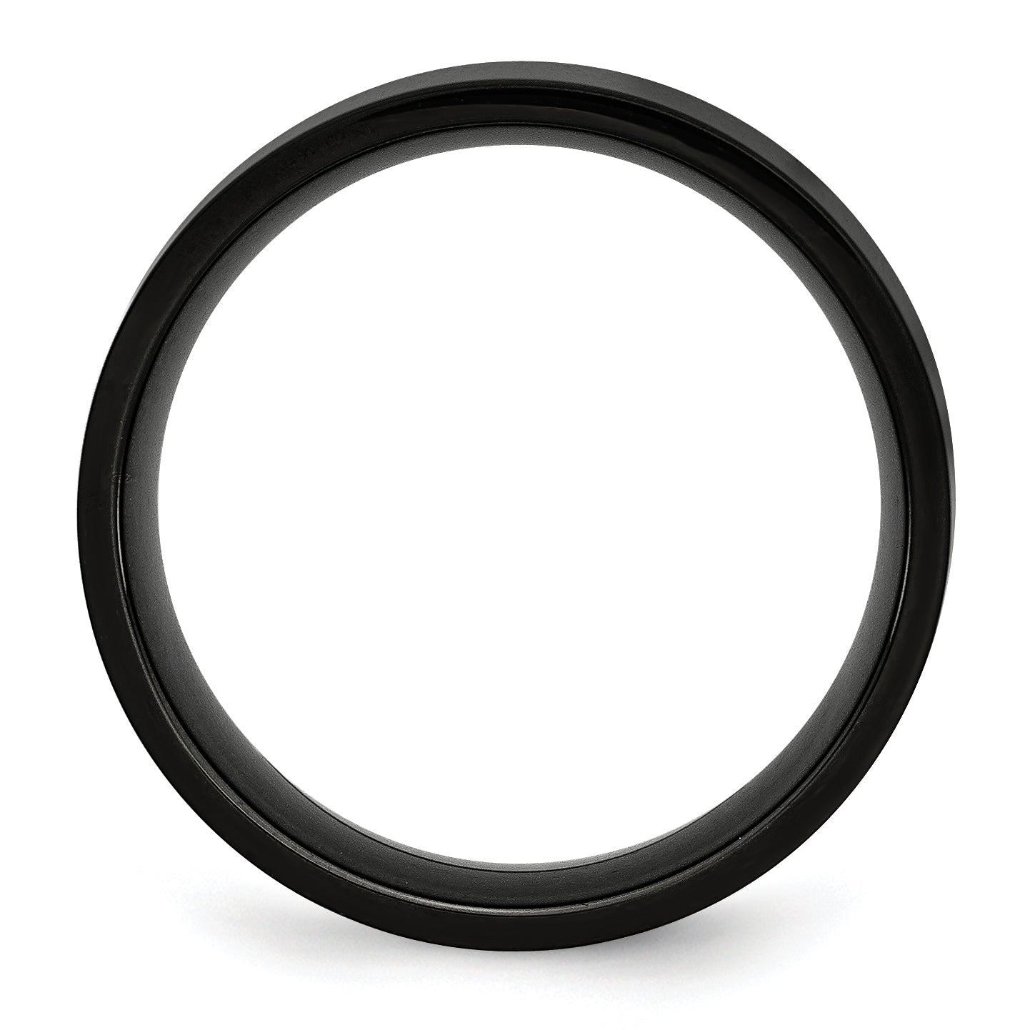 Chisel Stainless Steel Polished Black IP-plated 8mm Flat Band Secondary image