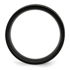 Chisel Stainless Steel Polished Black IP-plated 8mm Flat Band