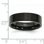 Chisel Stainless Steel Brushed Black IP-plated 6mm Flat Band