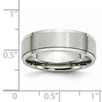 Chisel Stainless Steel Polished with Brushed Center 7mm Ridged Edge Band